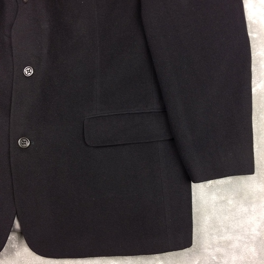 Sanford Bryant Mens Blazer Angora Wool Sport Coat Solid Black Three Button‎ 46R - Picture 3 of 15